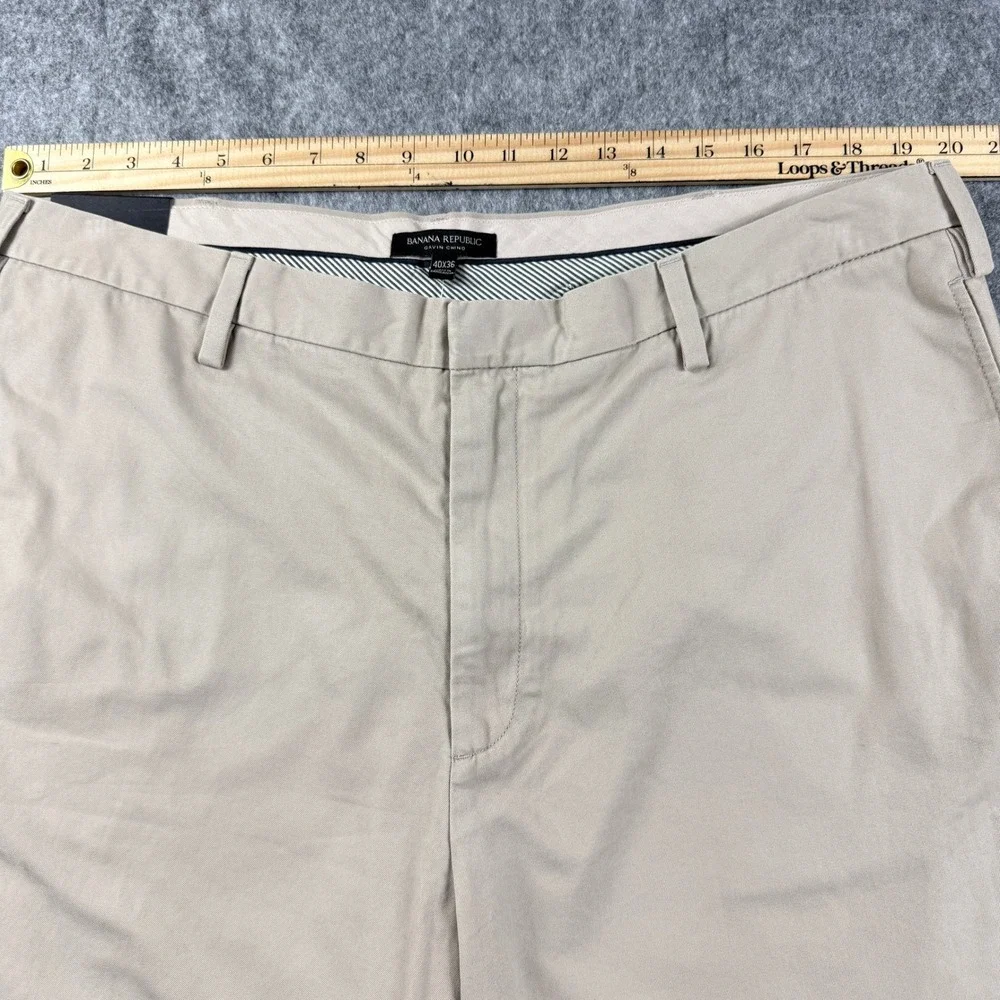 Banana Republic Gavin Chino‎ Pants Mens 40x36 Khaki Tan Straight Leg New NWT